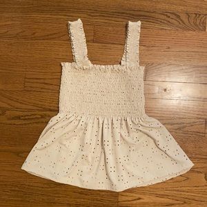 Smocked babydoll tank top